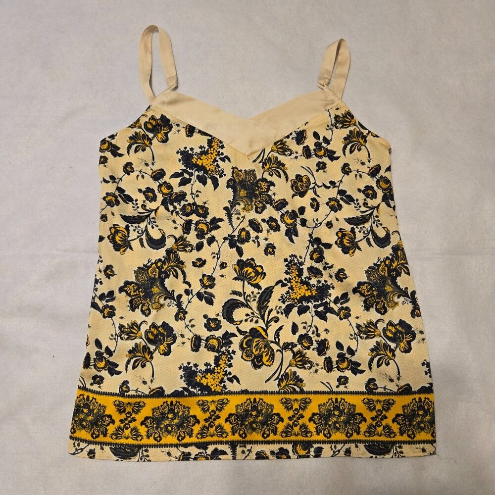 Intimately Free People Floral Print Sleeveless Top With Ribbon Tie Back‎ Size S
